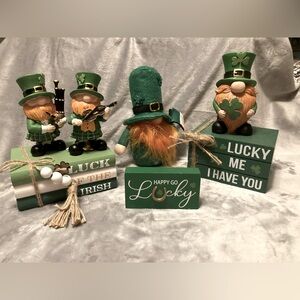 🏠( bundle any 3 w/🏠for $20) St. Patrick's Day Gnome Figurines Set - Green